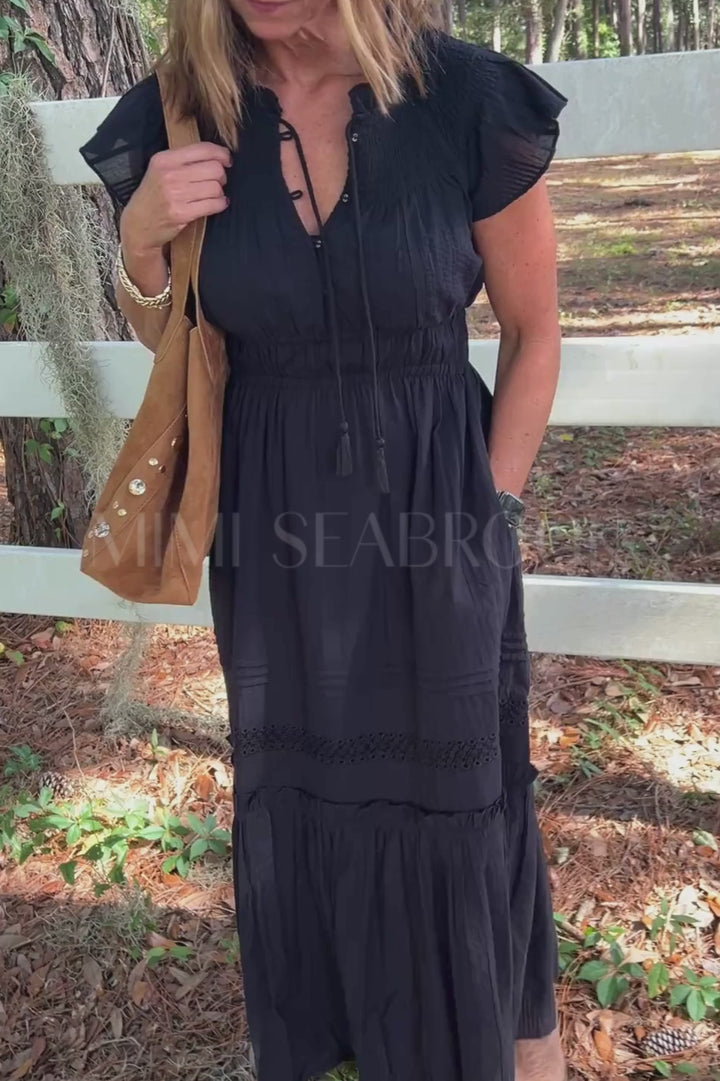 Indira Ankle Dress, black by Cleobella