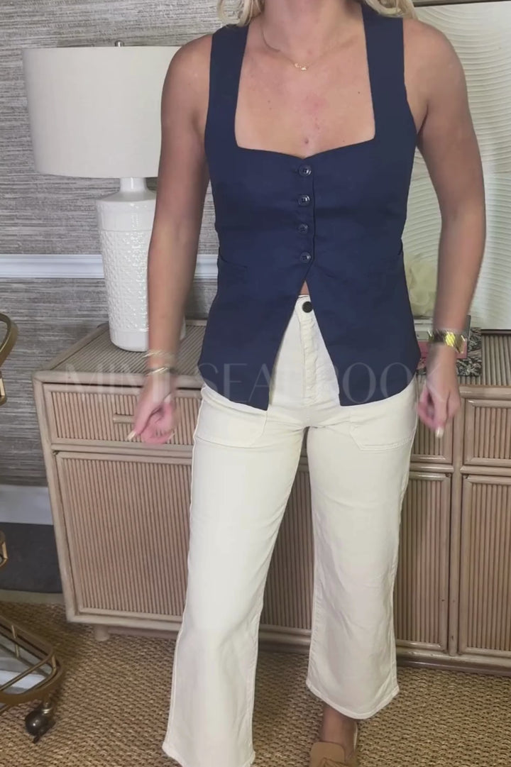 Bissette top, navy