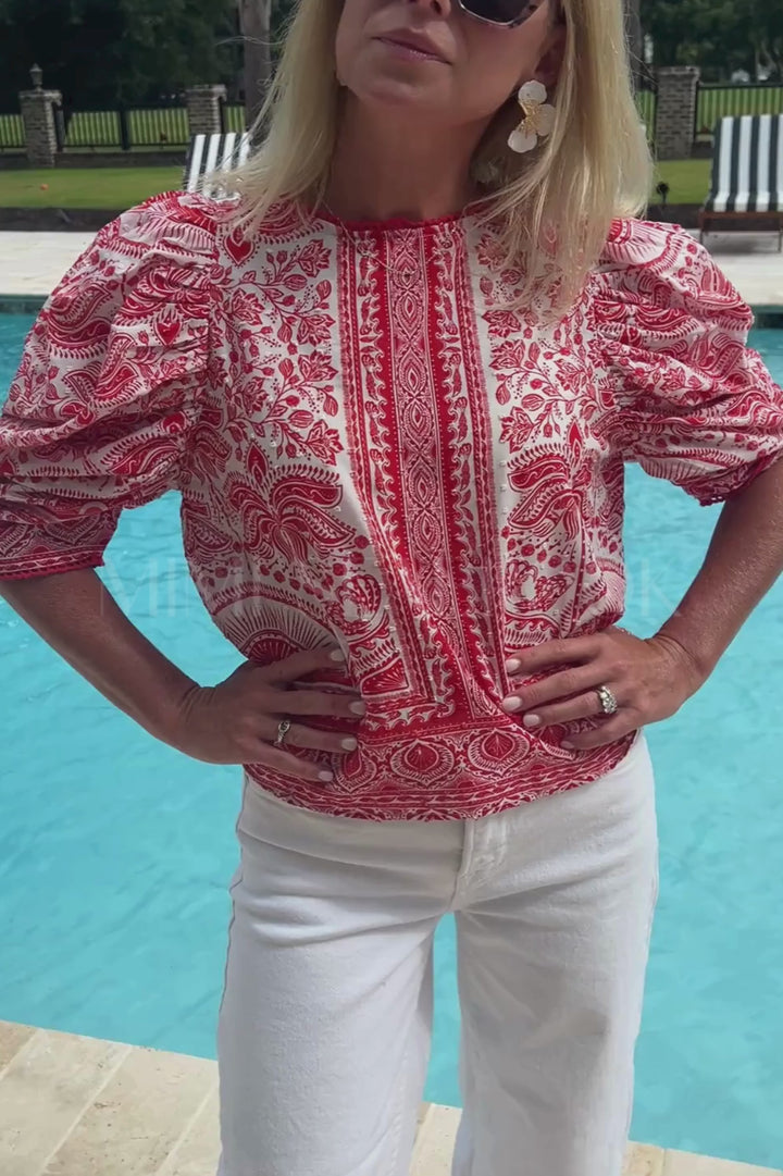 River Ride Red Blouse by Farm Rio