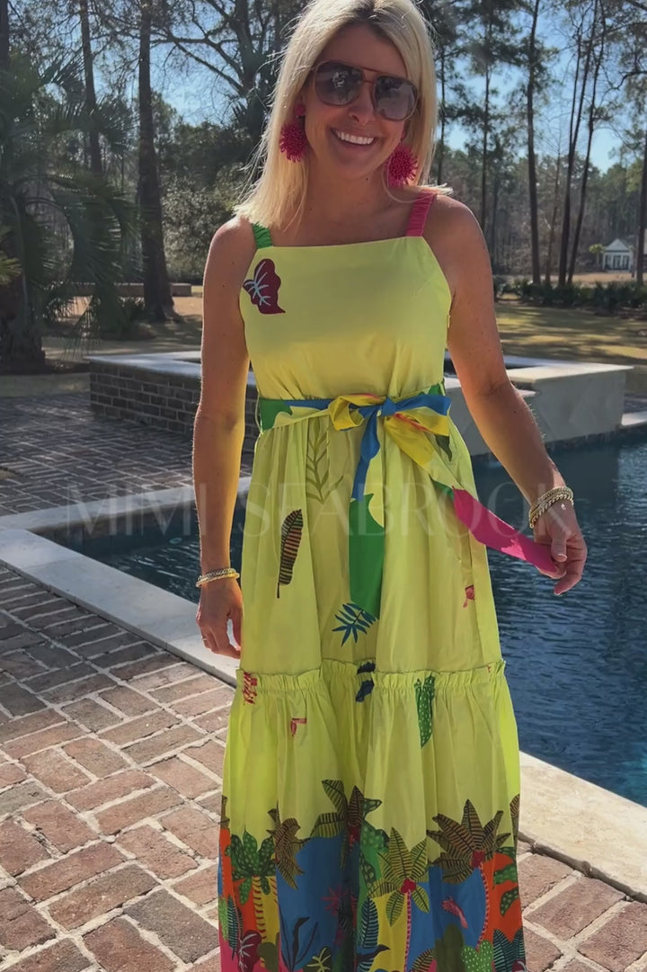 Andi dress, tropical patch print