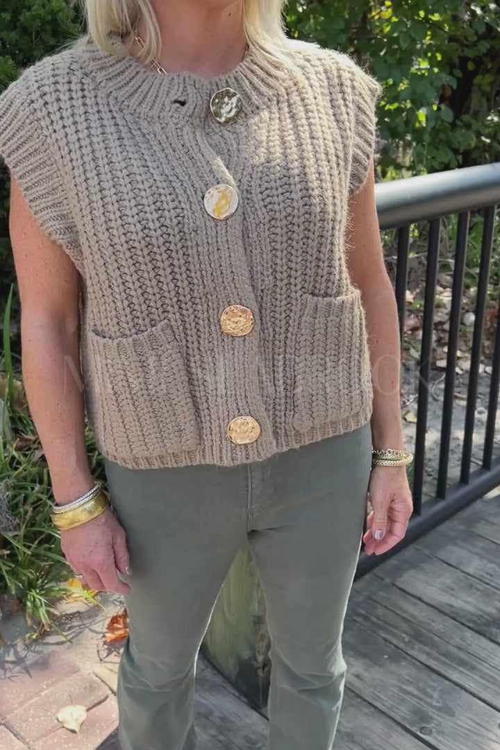 Maxine sweater vest, taupe