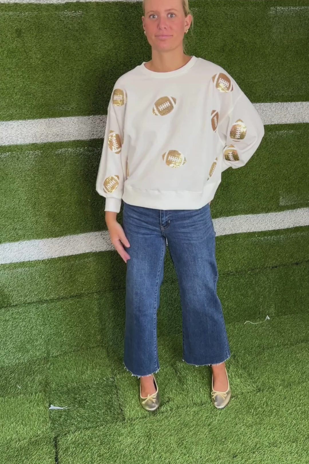 Millie Sweatshirt Top, football