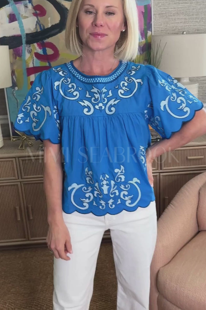 Ilse top, blue