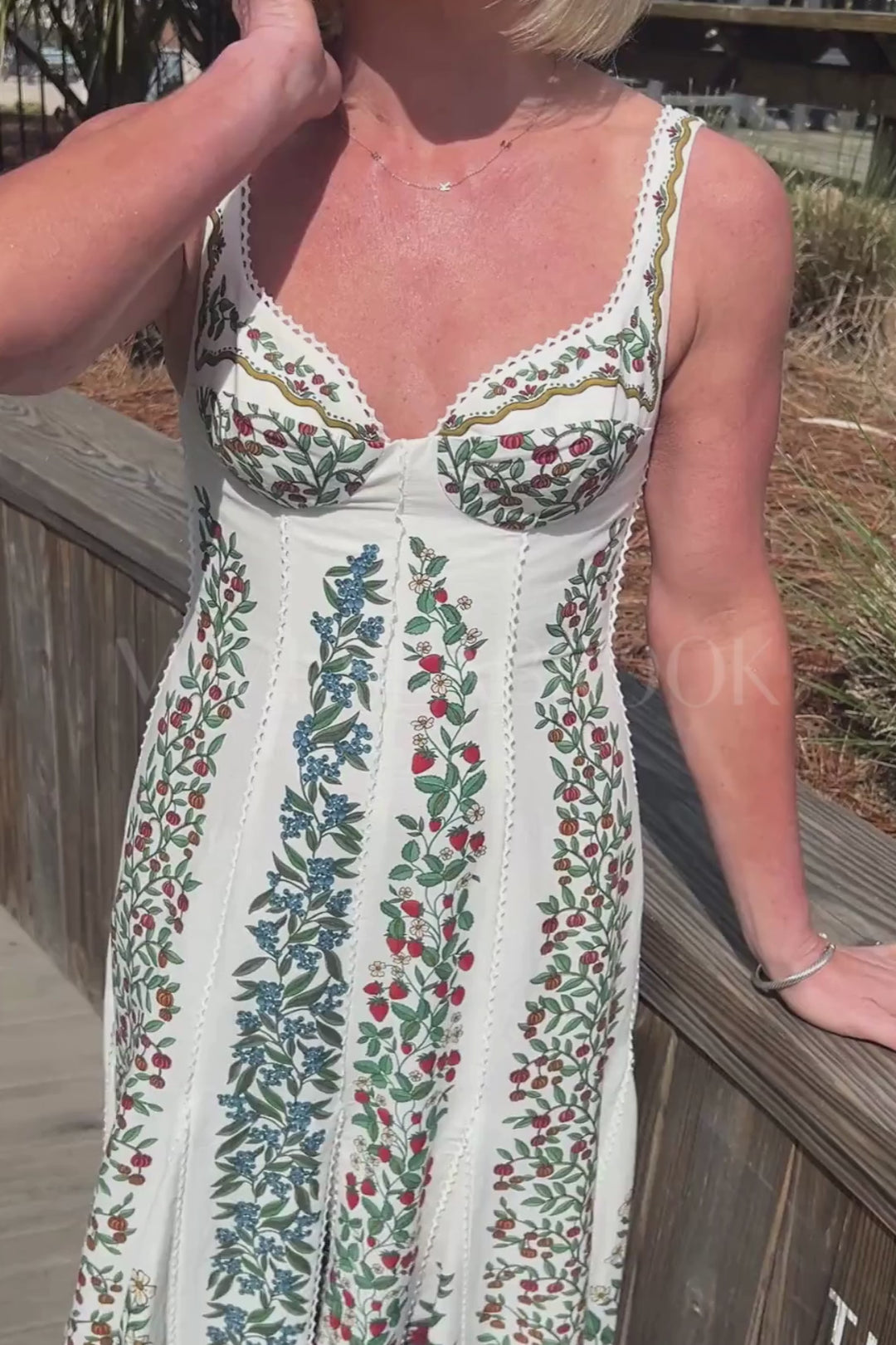 Fruit Beauty Off-White Maxi Dress by Farm Rio