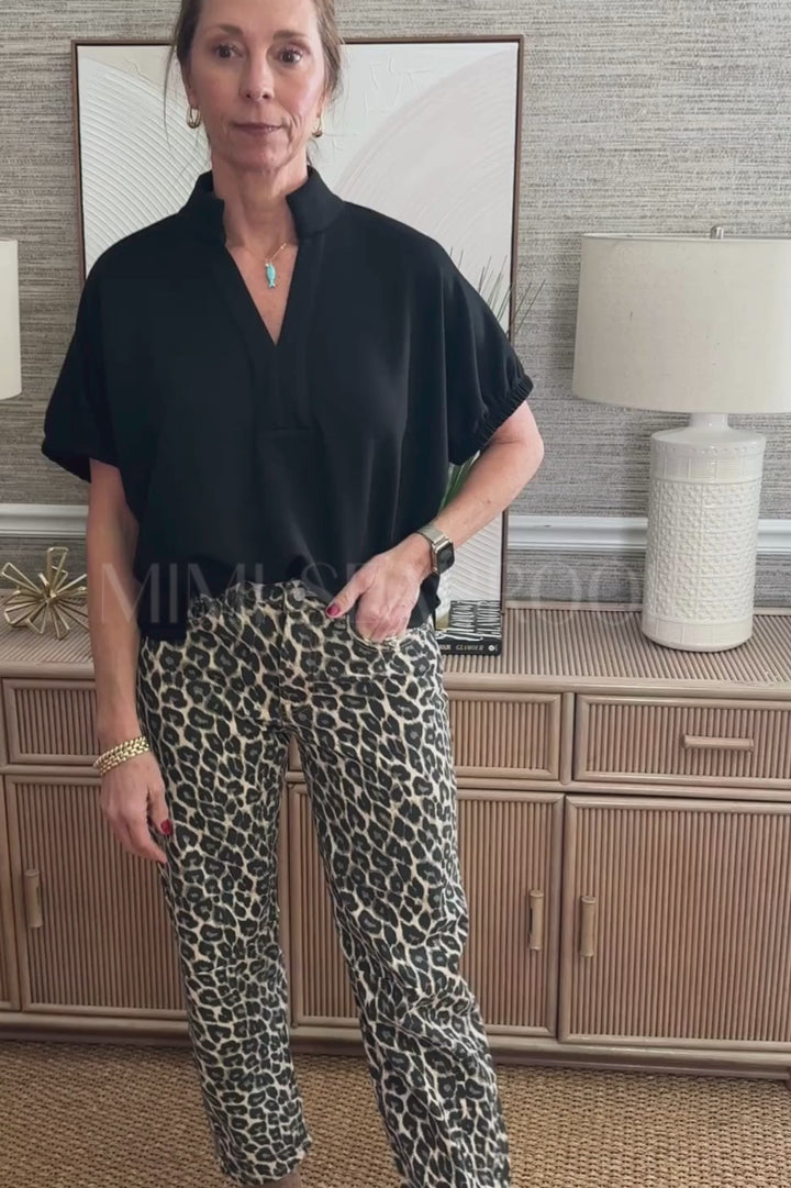 Kate high rise barrel jeans, leopard