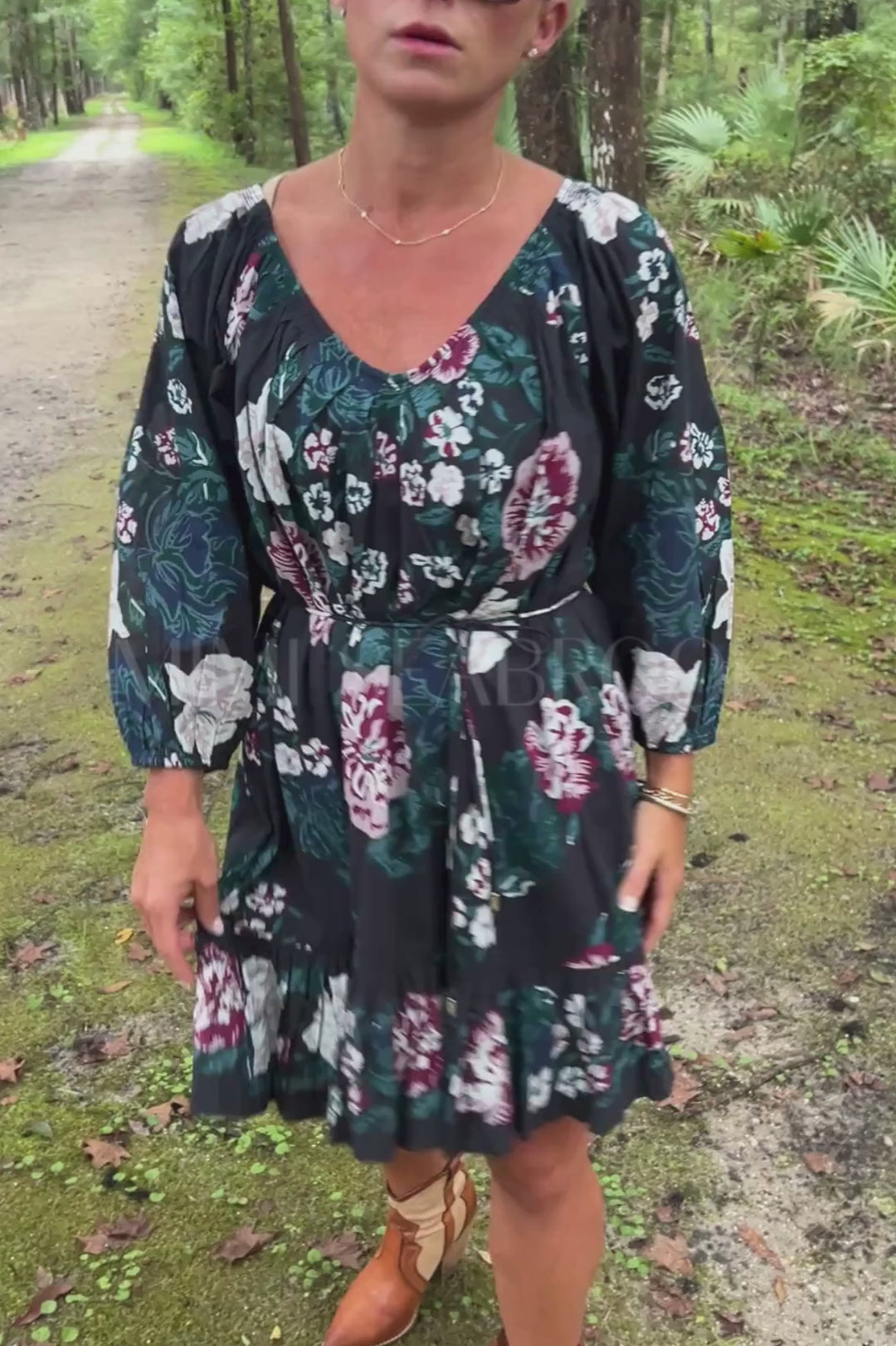 Vittoria Mini Dress, Juliet Ebony Print by Cleobella