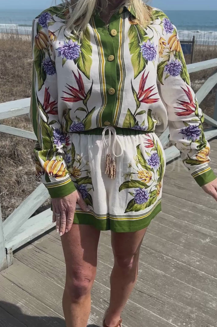 Tropical Scarf Sand Shorts by Farm Rio