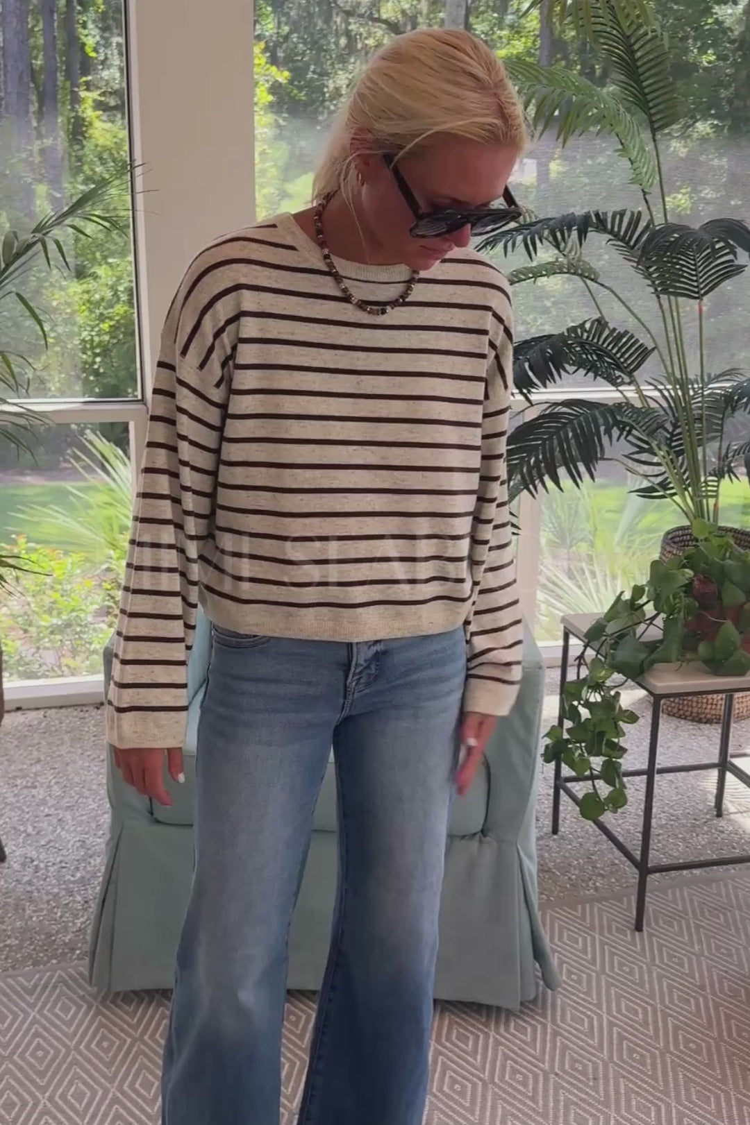Ginny sweater, ivory/brown