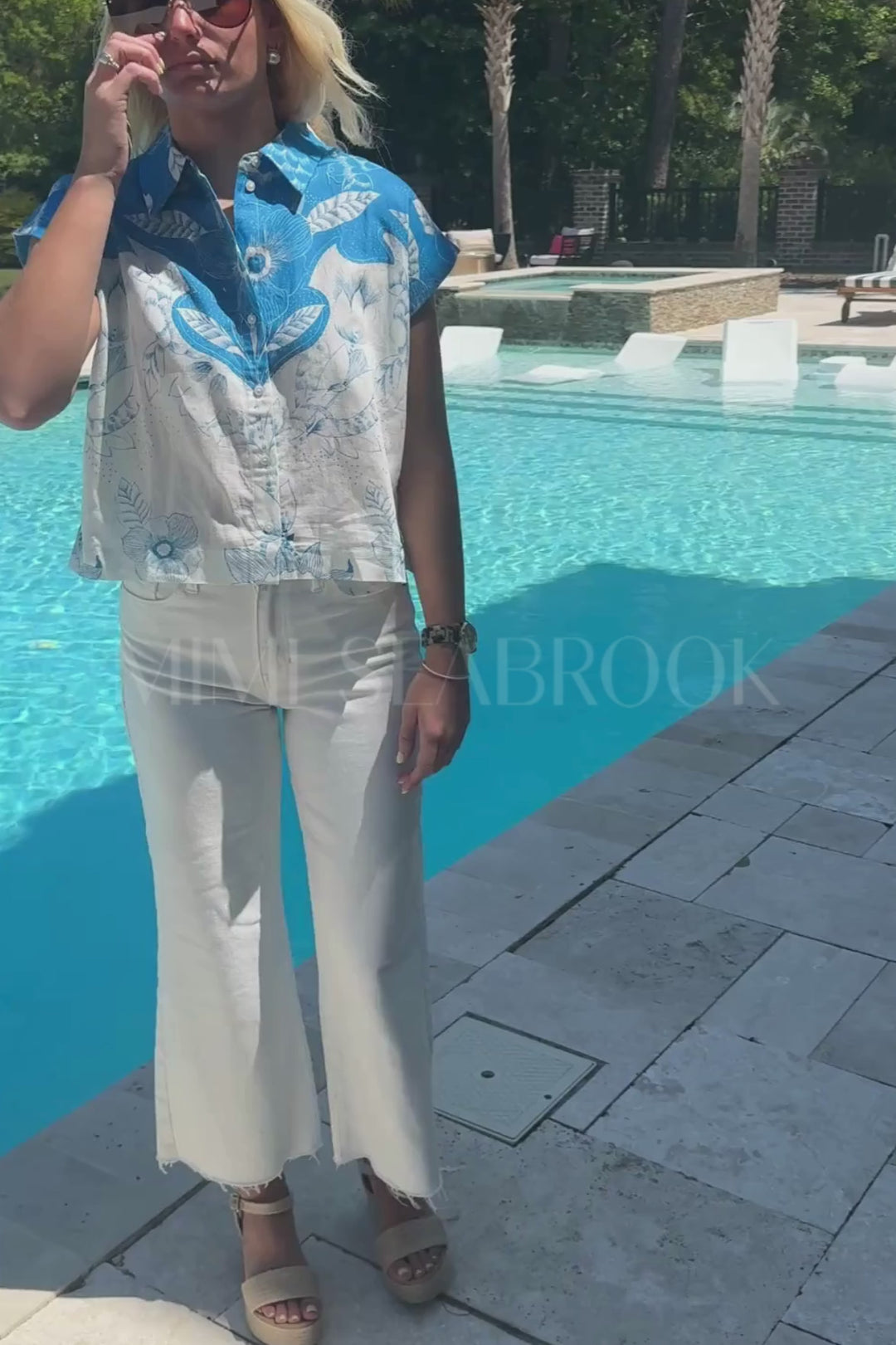 Simone Blouse, Celestia Print by Cleobella