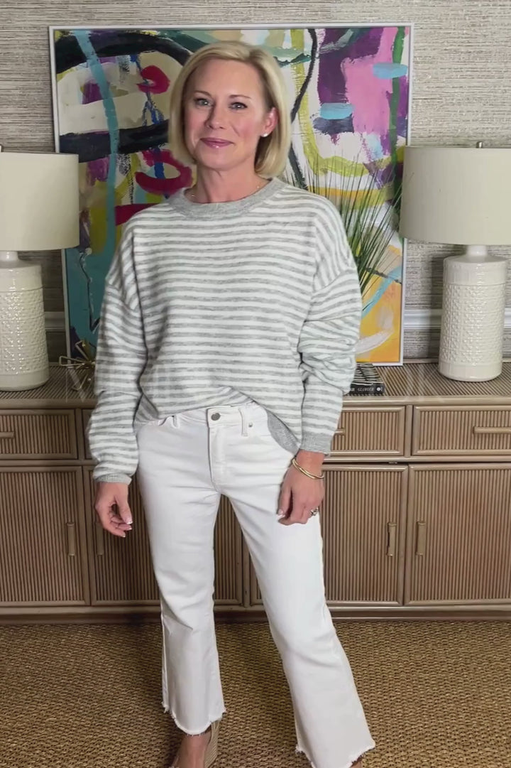 Carley knit sweater, light grey