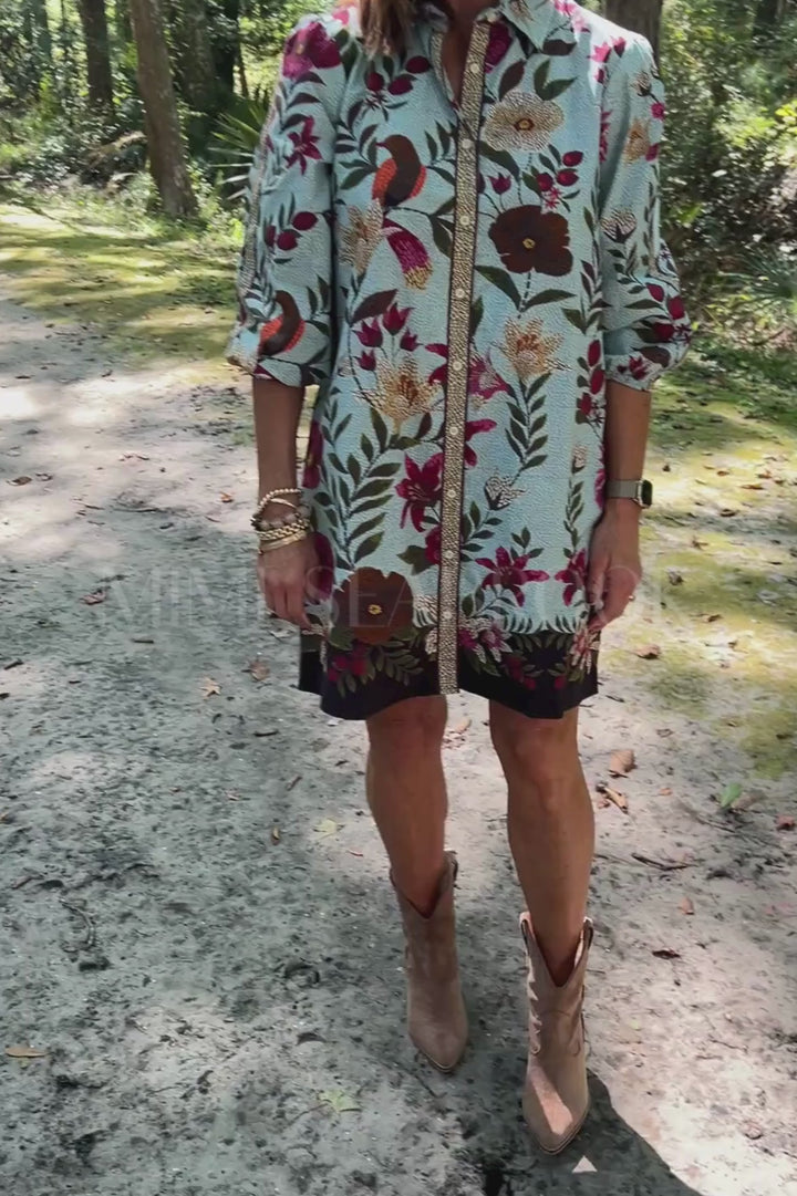 Carlisle dress, opal mosaic print