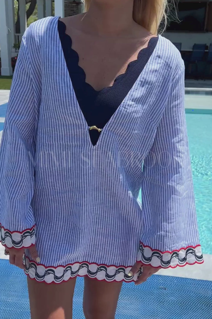 EMBROIDERY COVER UP, peixe copa by FARM RIO