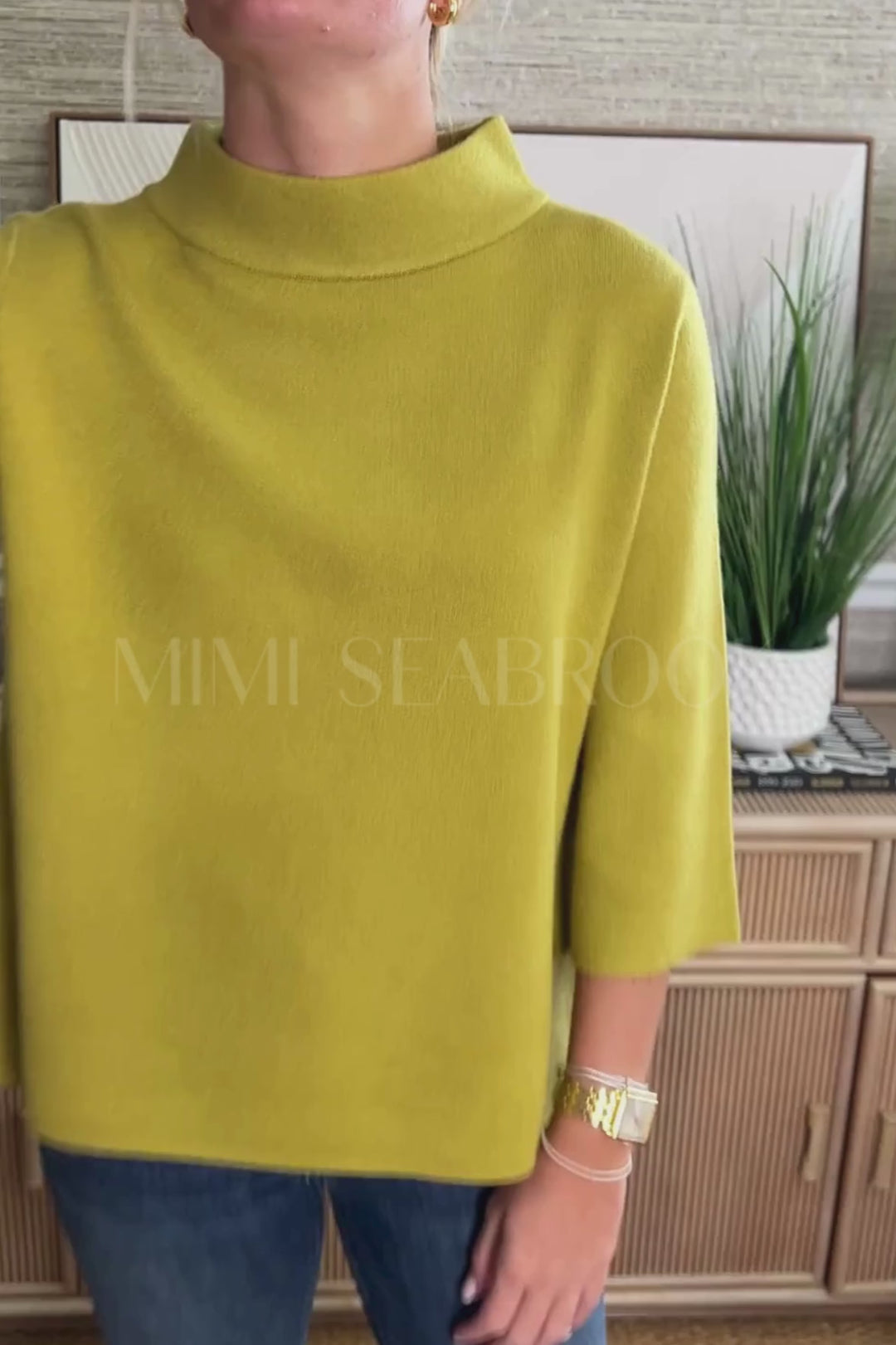 Hillcrest sweater, dark citron