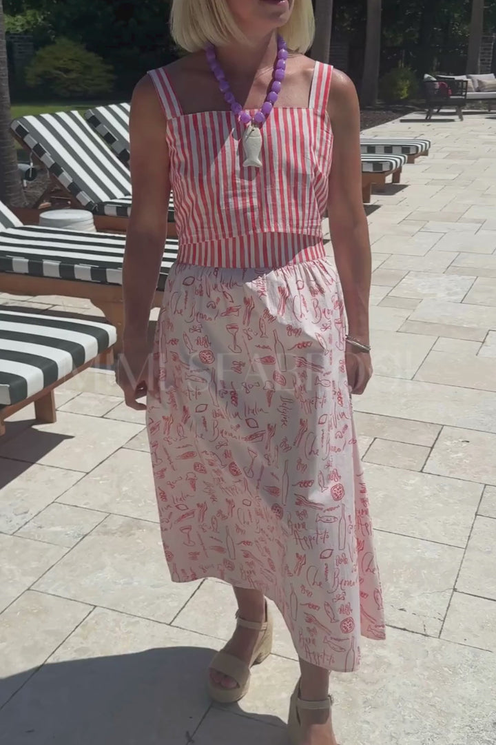 Sabrina skirt, red print