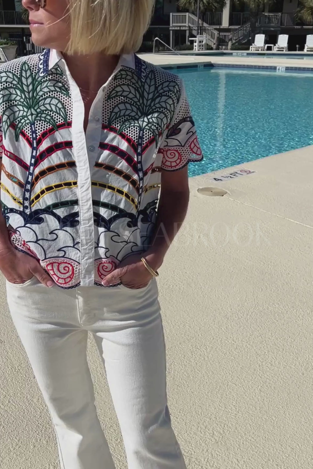 Tropical Graphic Richilieu Shirt by Farm Rio