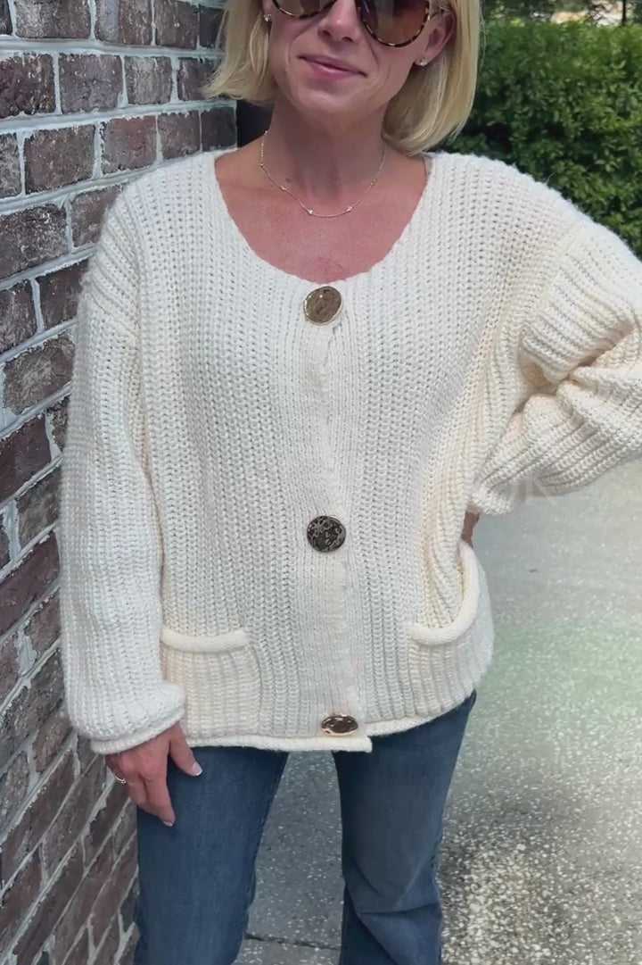 Cates cardigan sweater, beige