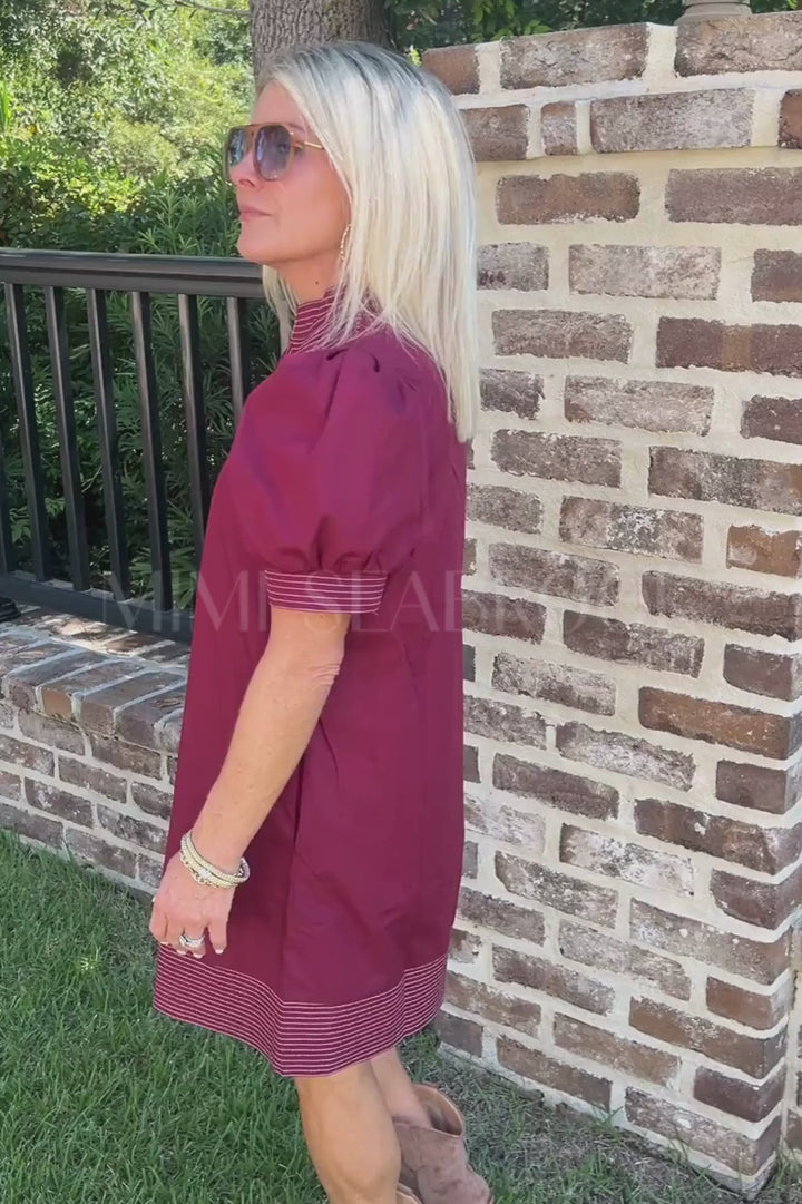 Rosalee dress, burgundy