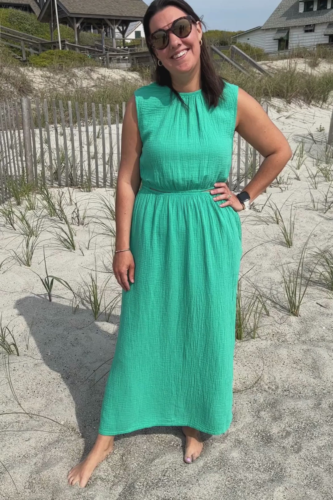 Carole dress, sea green